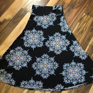 LulaRoe Black Medallion Print Unicorn Maxi Skirt